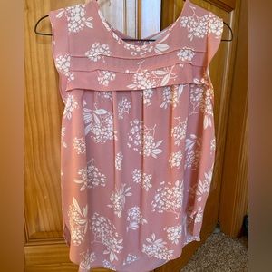 Pink floral shear blouse